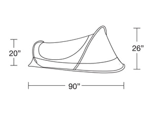 Photo of the Catoma Burrow tent dimensions.