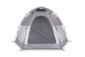 Photo of the front view of the Catoma Sable tent in a white background.