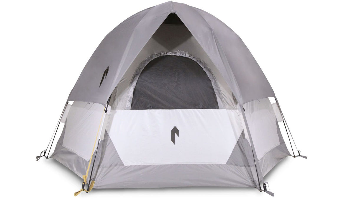 Photo of the front view of the Catoma Sable tent in a white background.