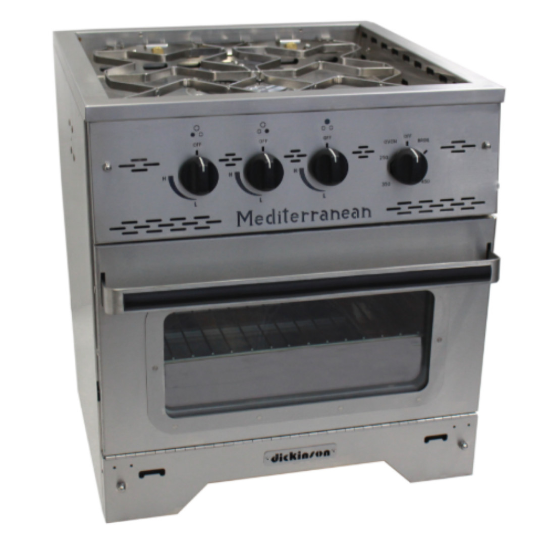 Photo of Dickinson Marine - Mediterranean Three Burner Gas Stove in a white background.