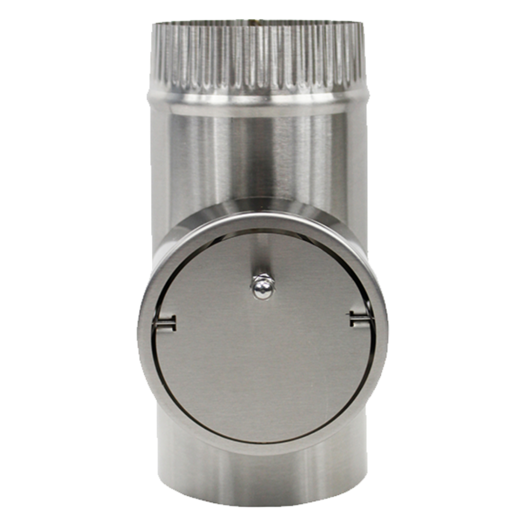 Photo of Dickinson Marine - Short Pipe with Barometric Damper- Stainless Steel in a white background.