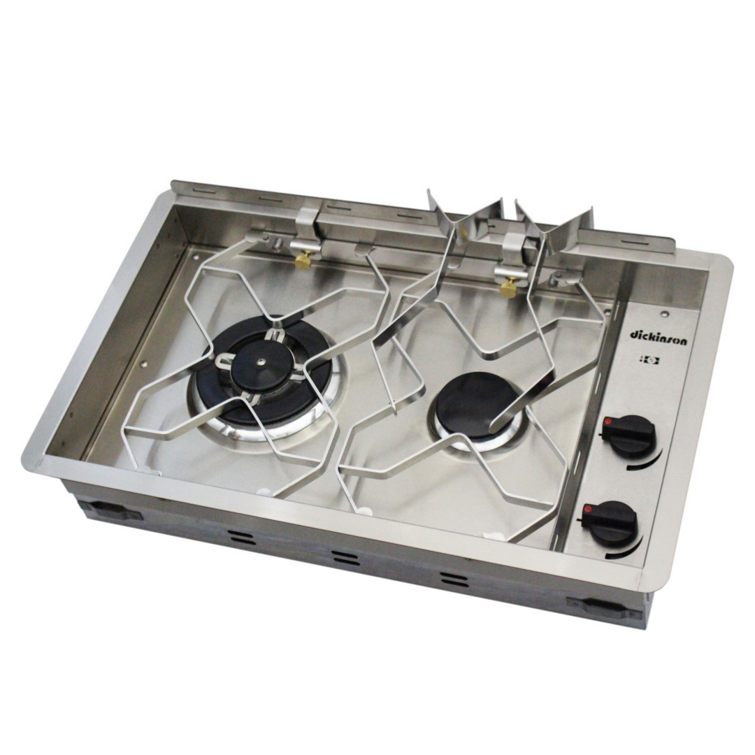 Photo of Dickinson Marine - Two Burner Propane Drop in Cooktop in a white background.
