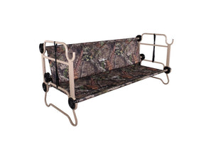 Picture of Disc-O-Bed Cam-O-Bunk Large with Mossy Oak including Organizers Side view as a bench.