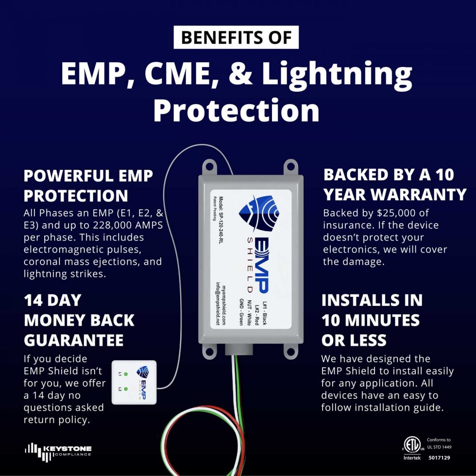 EMP Shield - Home EMP &amp; Lightning Protection + CME Defense (SP-120-240-RL / Concealed Model)