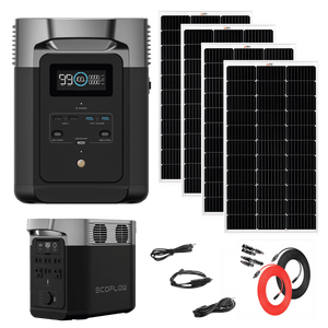 EcoFlow DELTA 2 + 4 100 Watt 12V Portable Rigid Solar Panel