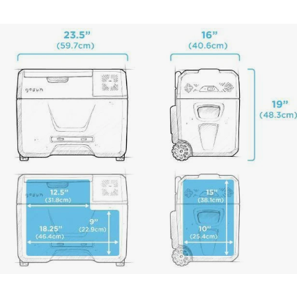 GoSun Chill Portable Solar Fridge Dimensions