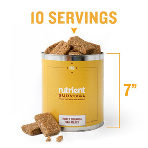 Nutrient Survival- Honey Granola Bar Meals Container Specs
