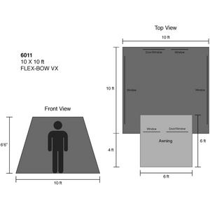 Kodiak Canvas - 10 x 10 ft. Flex-Bow VX Tent-Tent-Kodiak Canvas features with 6'6 height and 10ft tall