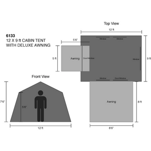 Kodiak Canvas - 12 x 9 ft. Cabin Tent with Deluxe Awning-Tent-Kodiak Canvas-Wild Oak Trail