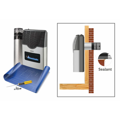 Picture of how to install Martin - Natural Gas Direct Vent Thermostatic Heater 20,000 Btu MDV20N