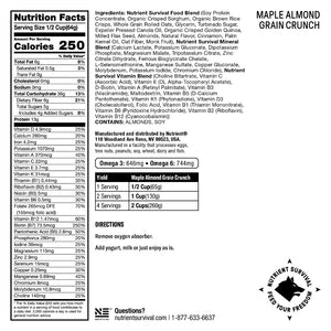 Nutrient Survival - Maple Almond Grain Crunch - 6 Cans