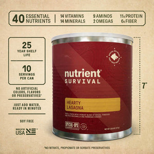 Nutrient Survival - Hearty Lasagna - 6 Cans