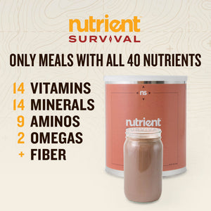 Nutrient Survival Creamy Chocolate Shake with nutrients
