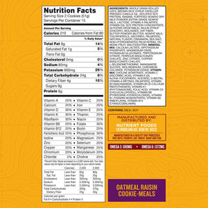 Nutrient Survival- Oatmeal Raisin Cookie Meals Nutrition Facts