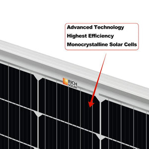 Photo of Rich Solar - 100 Watt Mono Solar Panel with Advanced Technology, Highest Efficiency, Monocrystalline Solar Cells.