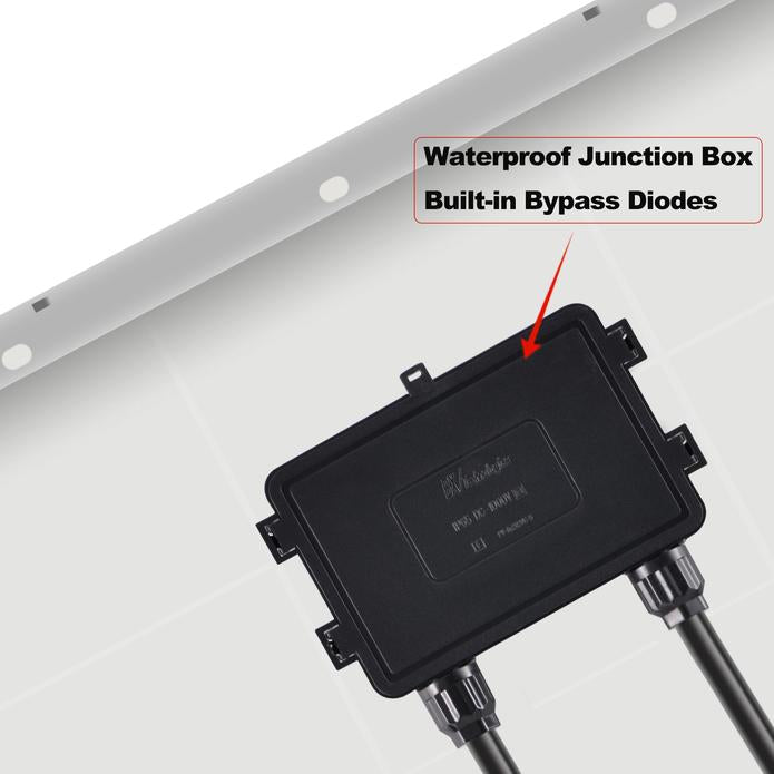 Photo of Rich Solar - 100 Watt Mono Solar Panel with Waterproof Junction Box and Built-in Bypass Diodes.