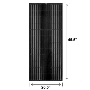 Photo of Rich Solar - 100 Watt Mono Solar Panel Black with 45.5 inches in length and 20.5 inches in width.