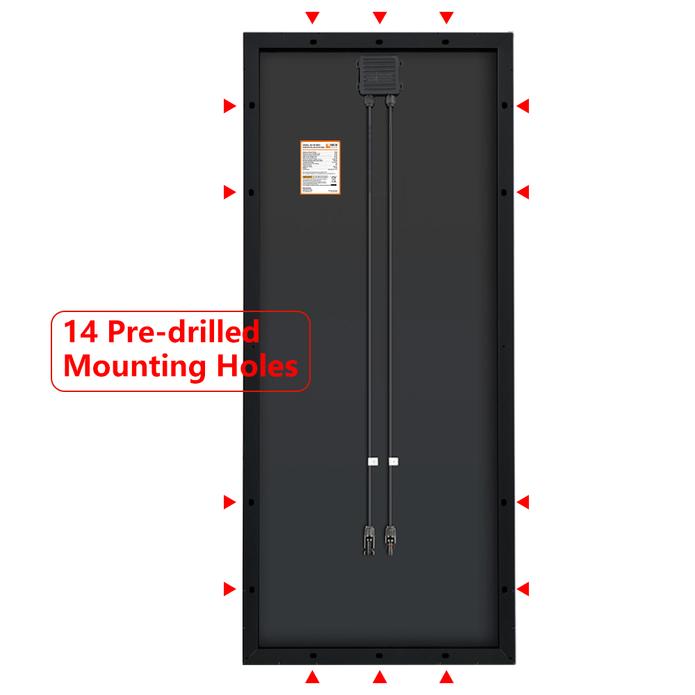 Photo of Rich Solar - 100 Watt Mono Solar Panel with 14 pre drilled Mounting Holes.