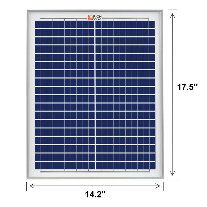 Rich Solar - 20 Watt 12V Poly Solar Panel