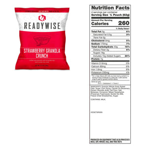 Wise Food Storage - 240 Serving Package - 40 LBS Strawberry Granola Crunch