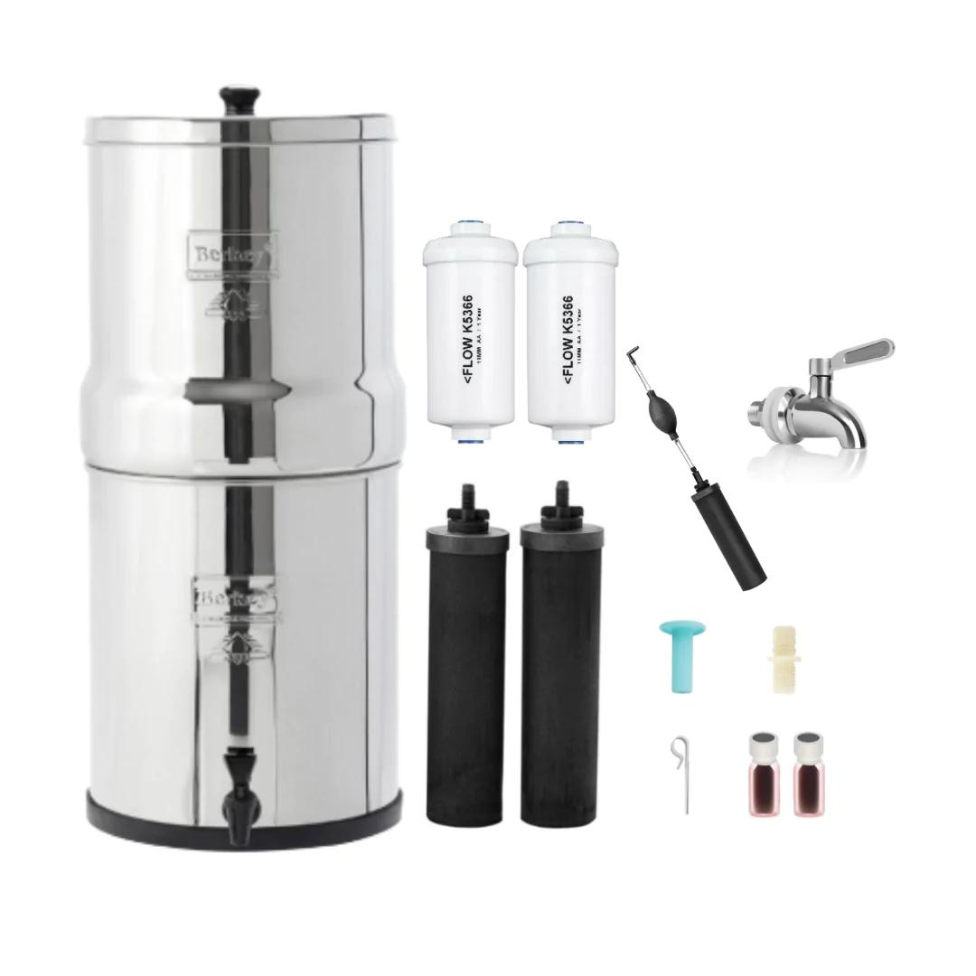 Picture of the Royal Berkey System with the PF-2 Filters and other Berkey accessories