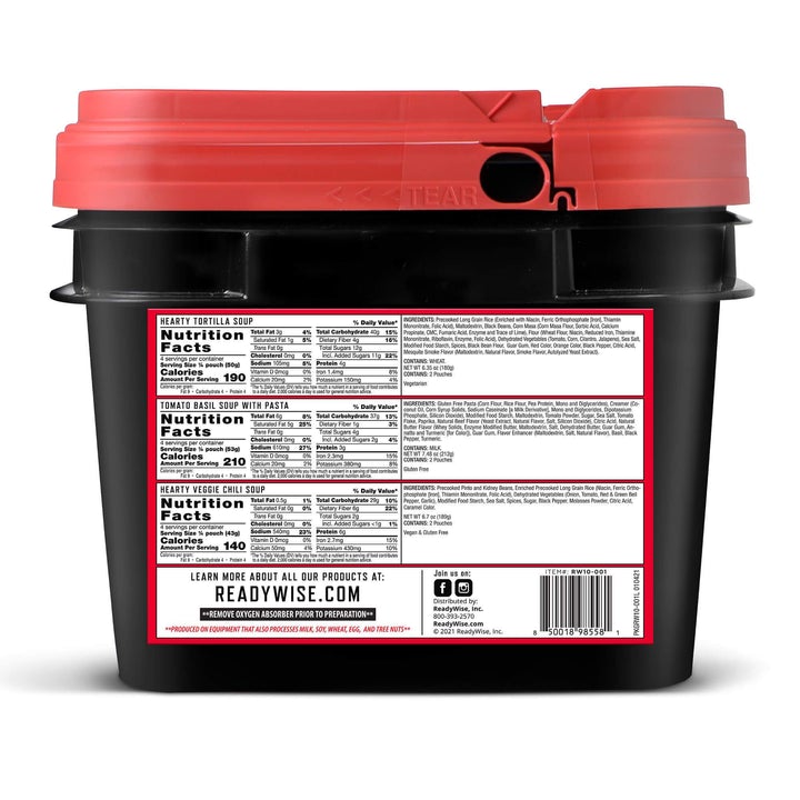 ReadyWise Emergency Food Supply - 48 Servings Emergency Soup Bucket