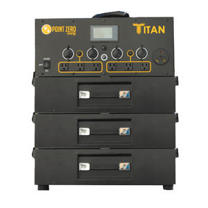 Picture of the Titan Solar Generator with three 2000 watt-hour Battery. - Point Zero Energy Generators