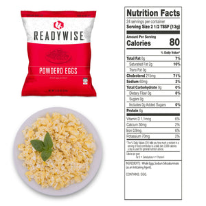 ReadyWise Emergency Food Supply - Emergency Freeze Dried Powdered Eggs - 144 Servings