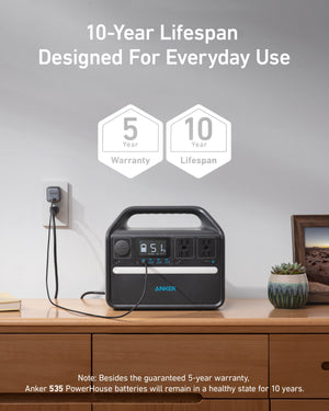 PowerHouse 535 Solar Generator - 512Wh with 100W Solar Panel by Anker