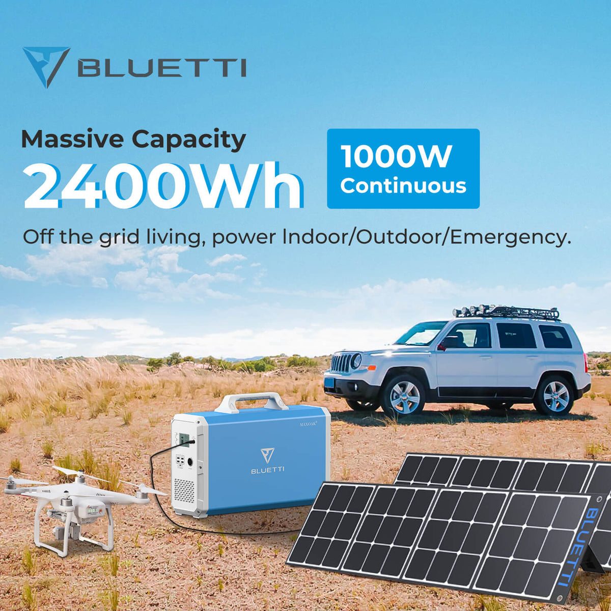 Bluetti - EB240 2400Wh/1000W Portable Power Station