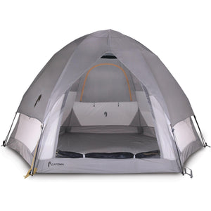 Photo of the front view of the Catoma Eagle tent in a white background