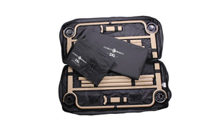 Picture of open carry bag containing the Disc-O-Bed 2XL With Organizers.