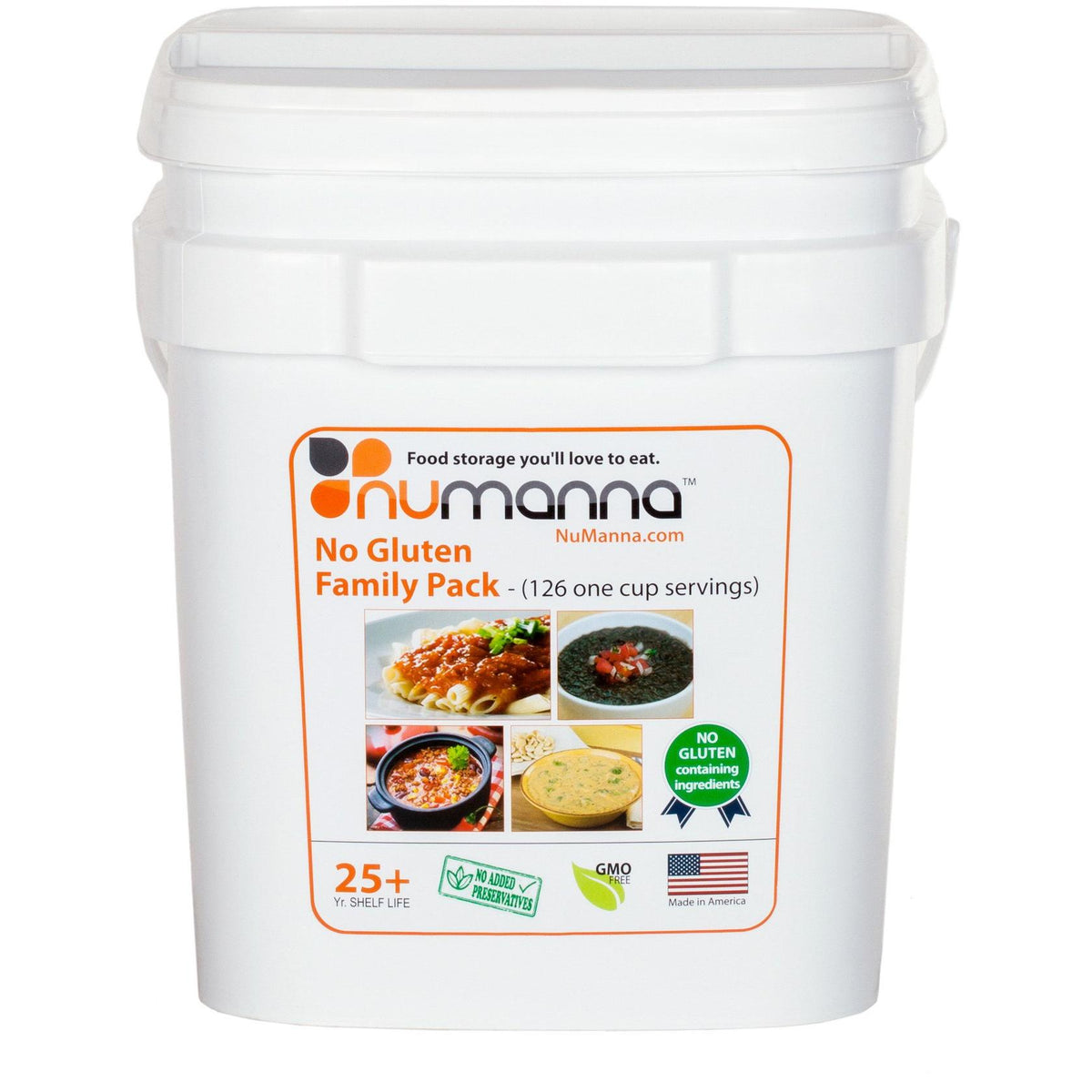 NuManna USDA ORGANIC Family Pack 162 Servings, Emergency Survival Food  Storage Kit, Separate Rations, in a Bucket, Meals Included Have 25 Year  Shelf