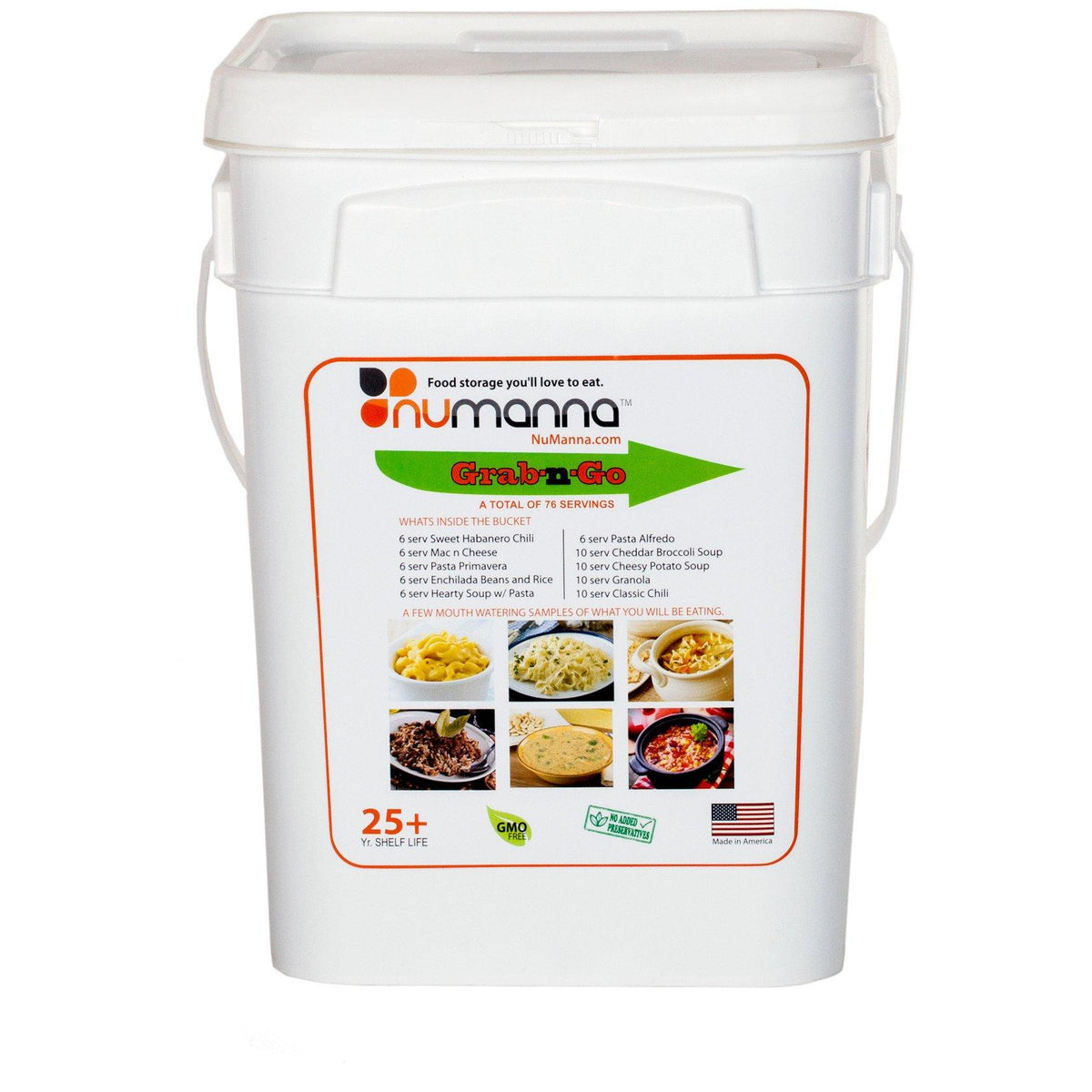 NuManna USDA ORGANIC Family Pack 162 Servings, Emergency Survival Food  Storage Kit, Separate Rations, in a Bucket, Meals Included Have 25 Year  Shelf