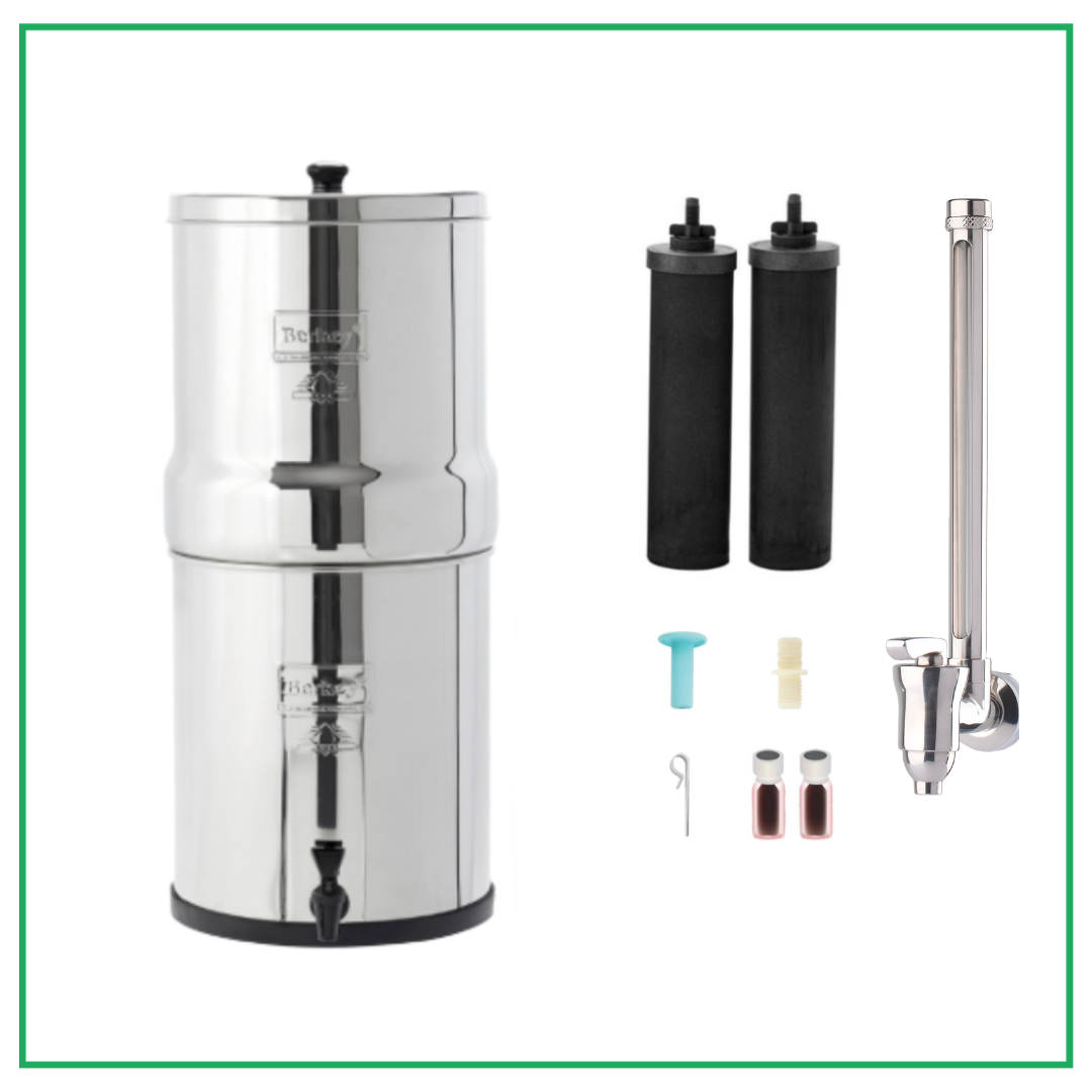 Travel Berkey® System (1.5 gal) With 2 Black Elements With 7&quot; Berkey Water View™ Spigot